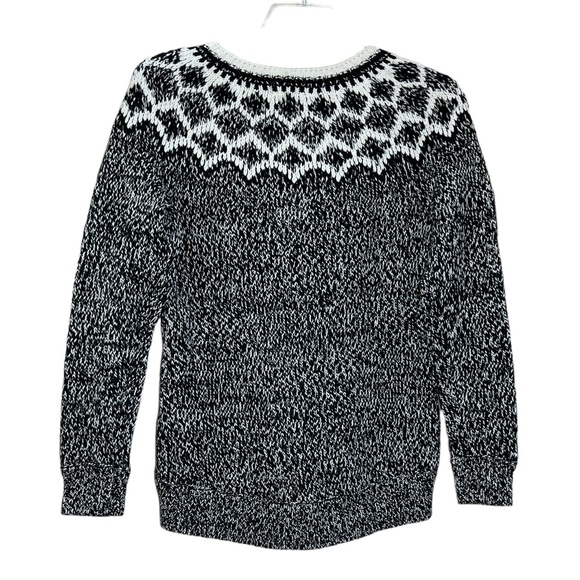 NWT Bass black off white fair isle Nordic soft sweater size small - Picture 5 of 8